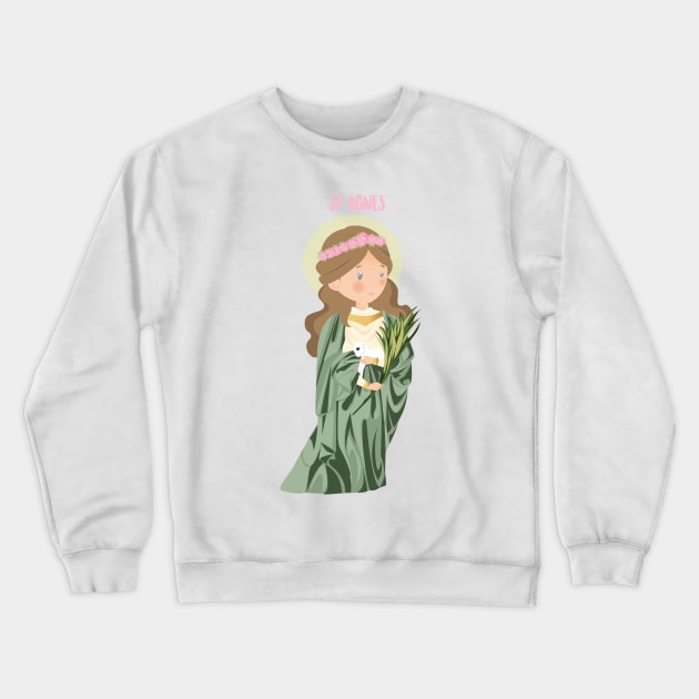 Santa Inés con ovejita Crewneck Sweatshirt by AlMAO2O